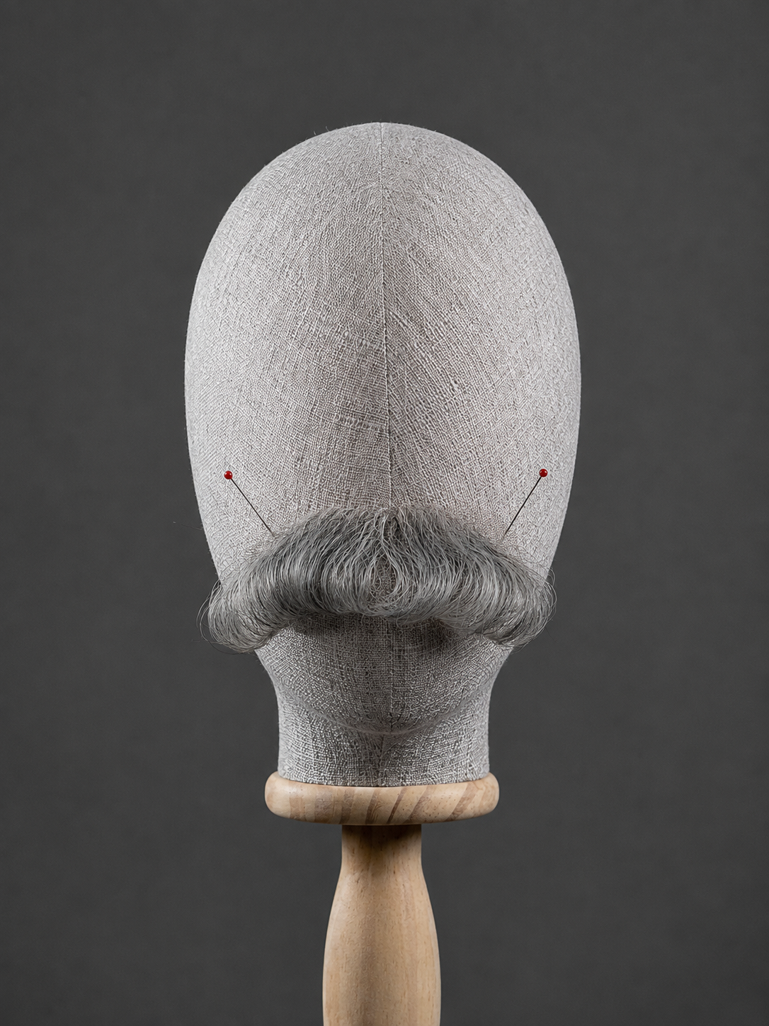 Bigode Realista Preto em cabelo humano (com margem para corte - 100% fio a fio)
